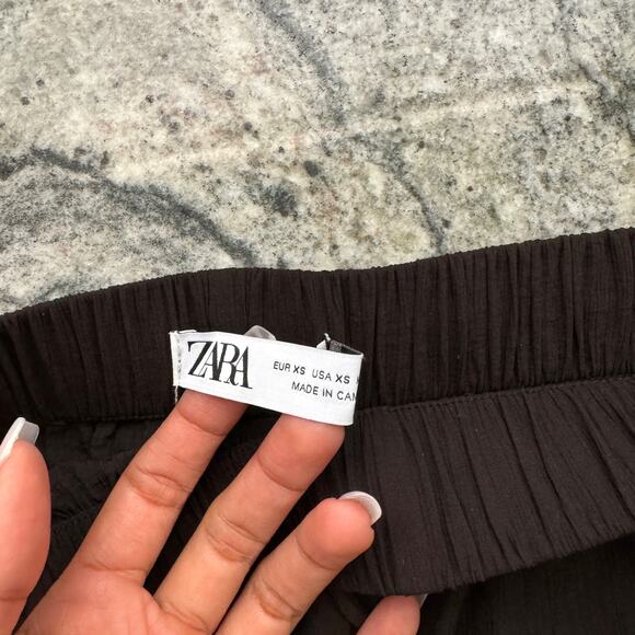 Zara Flowy Shorts womens xs Beaded boho bohemian beachy vacation summer neutral - Picture 4 of 5